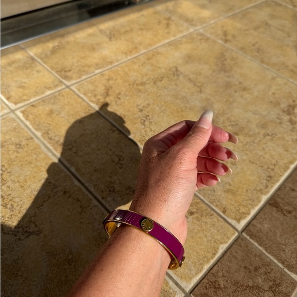 New Victoria’s Secret Gold and Magenta Bangle Bracelet - Picture 2 of 2